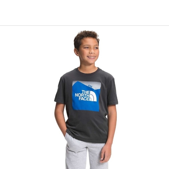 The North Face Boys' Graphic Short Sleeve T-Shirt, XS, Asphalt Grey/Hero Blue - Picture 1 of 6